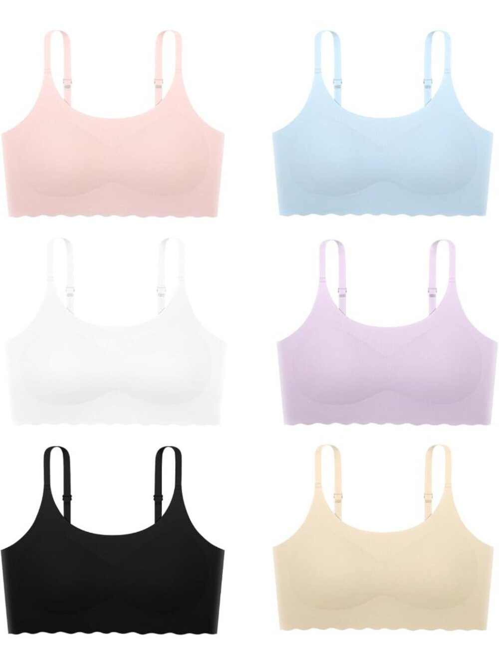Seamless Teen Girls Training Bras with Removable Pads - No Show Sports Style